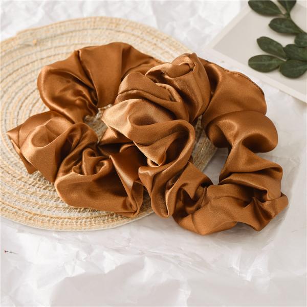 Satin Silk Hair Scrunchies Large Elastic Hair Ties Custom Printing 4.13 Inch