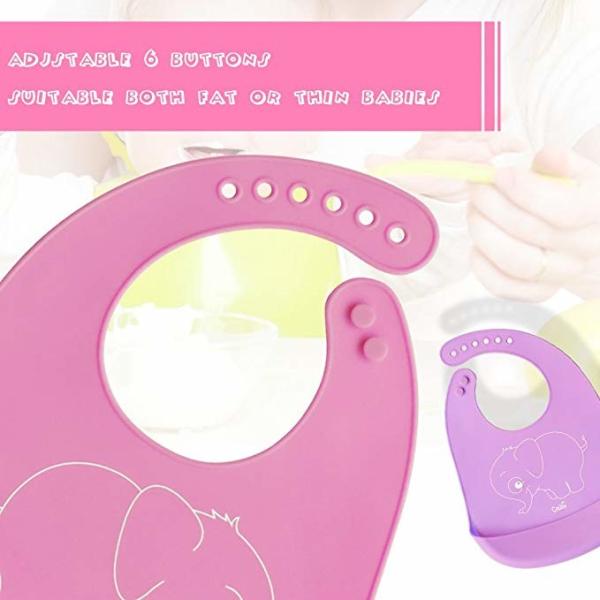 Waterproof Soft Silicone Baby Apron Bib Easily Wipes Clean Customized Size