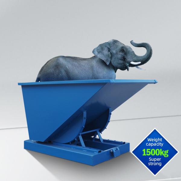 4ft Wide Self Dumping Hopper Forklift Bin Waste Management Hopper OEM
