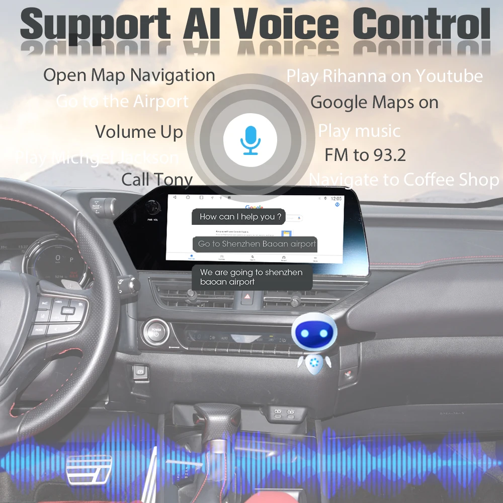 Интерфейс Carplay Car Video Для LEXUS UX 2019-2021 Интерфейс системы Android с сенсорной панелью экрана и 360 AHD ((128GB)