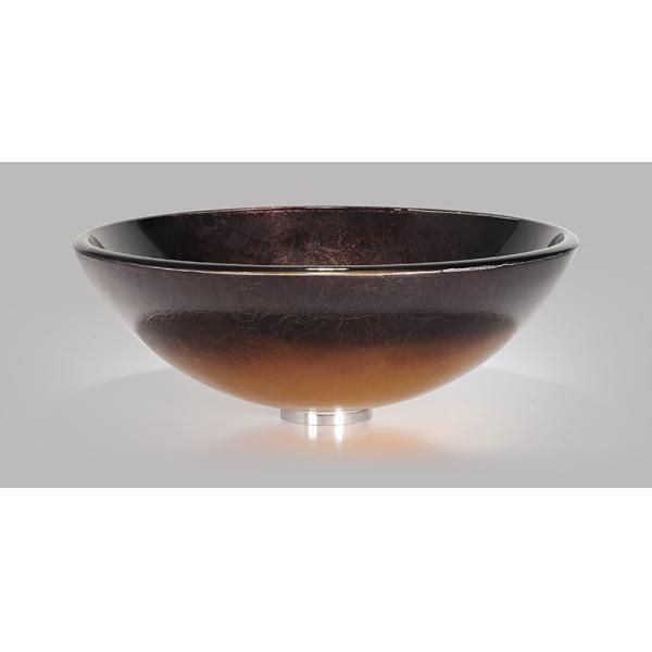 Закаленный Bathroom стеклянный шар таза мытья круга Брауна градиента раковины сосуда