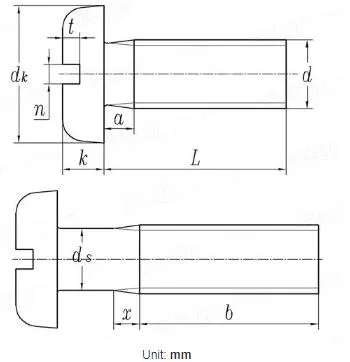 ISO1580 Slotted Pan Head Screws