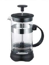 Cafetières portables Presse à café en verre à haute teneur en borosilicate Presse française en plastique noir