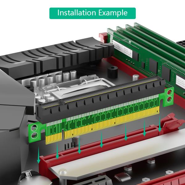 PCI Express 16X Riser Card 180-Degree 107.6mm Green