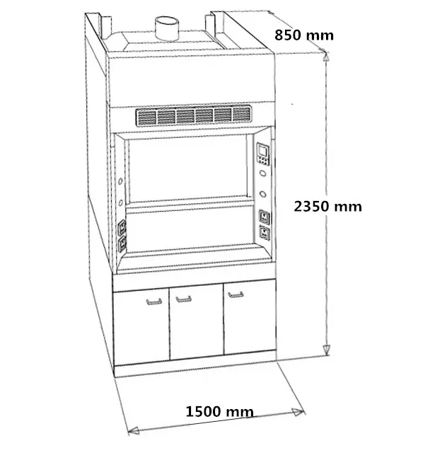 Customized Laboratory Fume Hood Lab Fume Hoods Anti-static Safety System 220V/50Hz