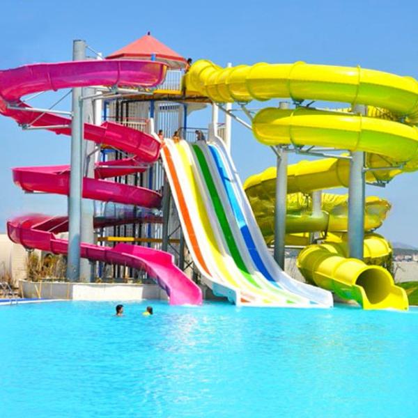 Resort Outdoor Adult And Kids Swimming Pool Water Play Slide Equipment