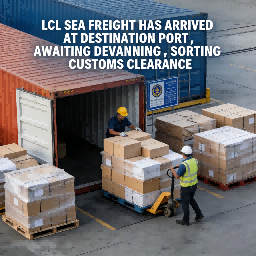 LCL Sea Freight International Shipping Awaiting Devanning Sorting Customs Clearance