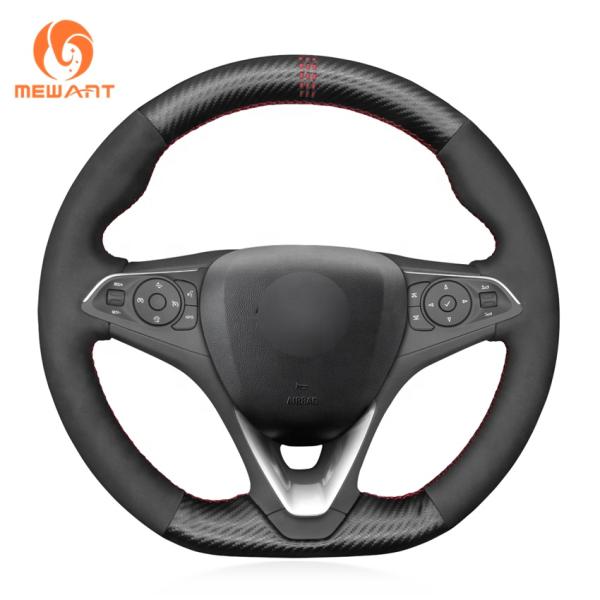 Mewant brand carbon fiber plus vegan suede steering wheel cover for Holden Commodore Astra Calais 2018-2020 interior accessories
