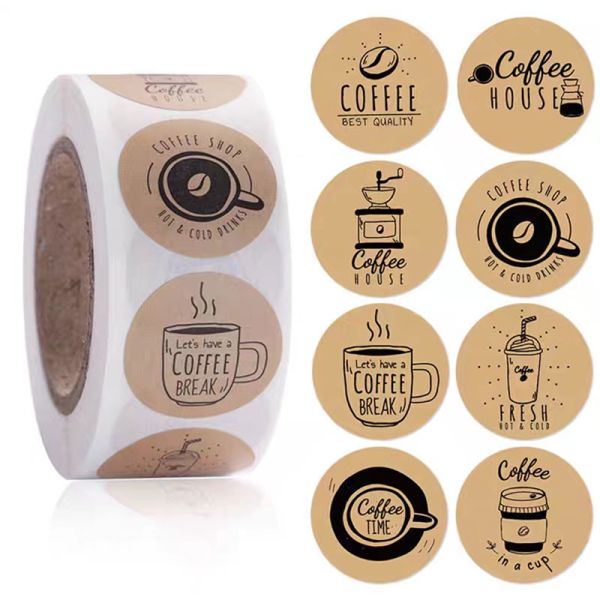 Die Cut Food Packaging Sticker for Coffee Paper Cup Logo Custom 60ml 80ml