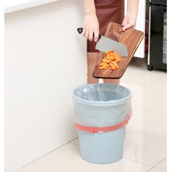 Black Drawstring Garbage Bag with Embossing Surface Handling Made of Virgin Material