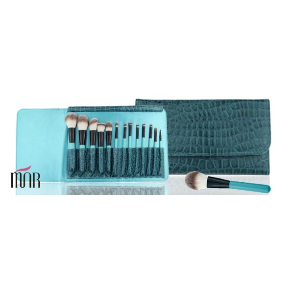 Eye Shadow Eyeliner Professional Makeup Brush Set With Leather Cosmetic Bag