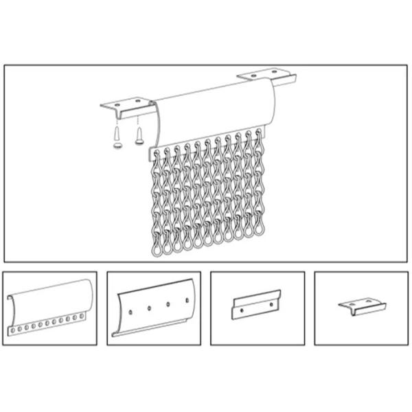 Занавес сетки прокладки 0.85kg красного декоративного вида ресторанов цепной стальной