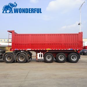 40t Transport Needs Tri-Axle Efficient Accessories Aluminium Hydraulic Cylinder Side Wall Steel Farm Grain Sand End Rear Dump Tipping Tipper Semi Trailer Dumper