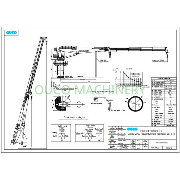 Offshore Hydraulic Telescopic Boom Marine Crane 10m/Min 5T 37M