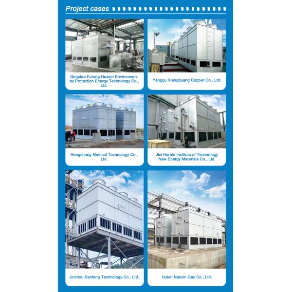 Easy to Operate 150T Open Type High Temperature FRP Cooling Tower Square Cross-flow Cooling Tower