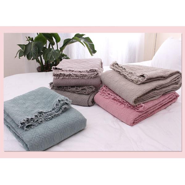 3pcs / 5pcs Full Size Quilt Washed Solid Embroidered Bedspread And Coverlets