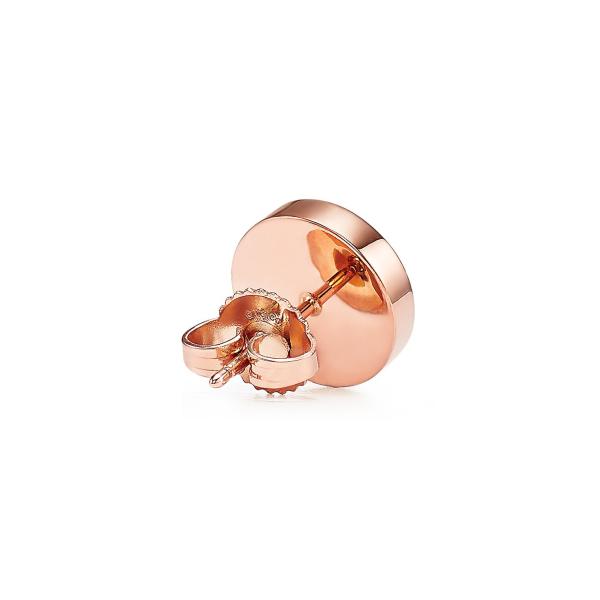 2.37g Rose Gold Mother Of Pearl Earrings , Mother Of Pearl Stud 9.65mm Size