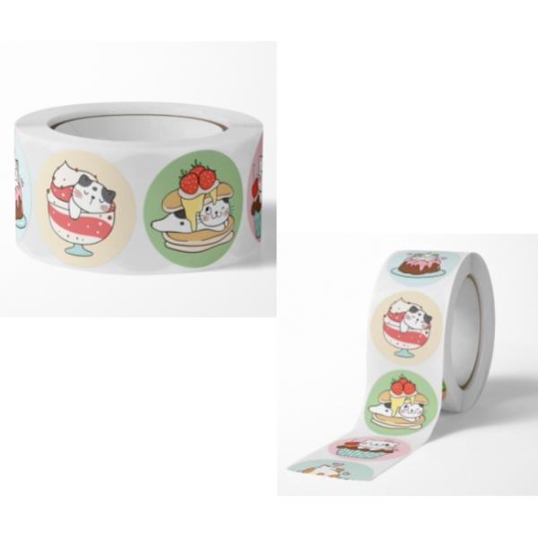 ECO Friendly Hot Glue 0.08mm Cartoon Custom Sticker Labels ISO9001