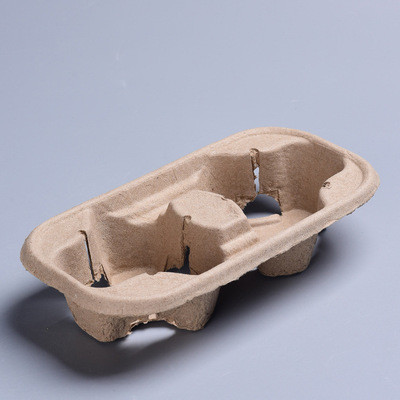 ISO 8oz-32oz Pulp Paper Takeaway Coffee Holder 4 Cup Carrier Tray