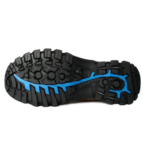 Chaussures de travail de sécurité en cuir nubuck antidérapantes en caoutchouc en semelle jaune