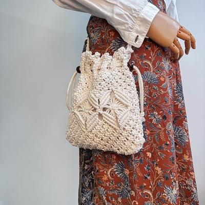 Boho Crossbody Summer Beach Bag - Handwoven String Boho Crochet Purse Straw Beach Tote Embroidery Yarn Crochet Bag Luxury Women Handmade Crochet Raffia Beach Bag