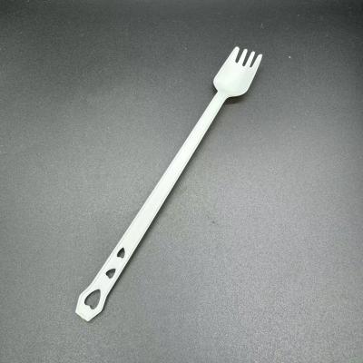 Camping Outdoor PLA Cutlery  2 In 1  Long Stemmed Biodegradable Spork