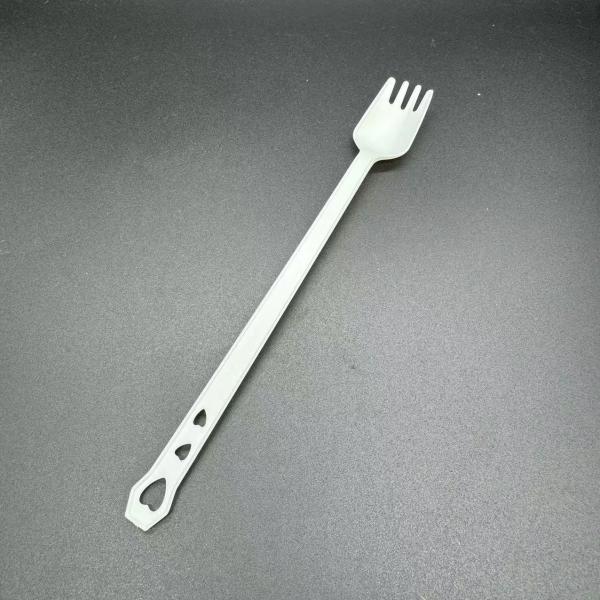 Camping Outdoor PLA Cutlery  2 In 1  Long Stemmed Biodegradable Spork
