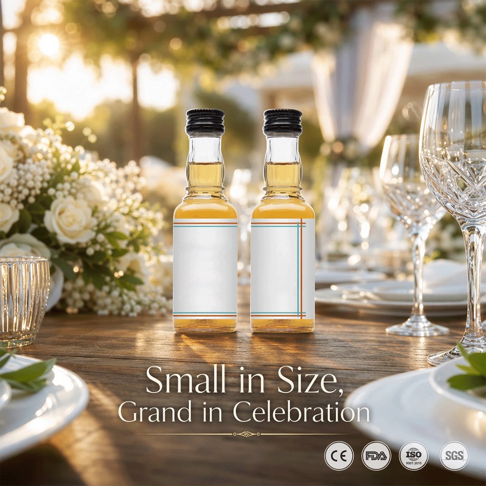 Mini Glass Liquor Bottle With Leakproof Sealing Solution Custom Personalized Labels 50ml 100ml