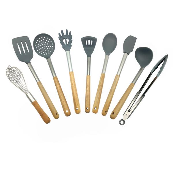 Non Fading Spatula Kitchen Tools , Non - Stick Silicone Spatula Spoon Set