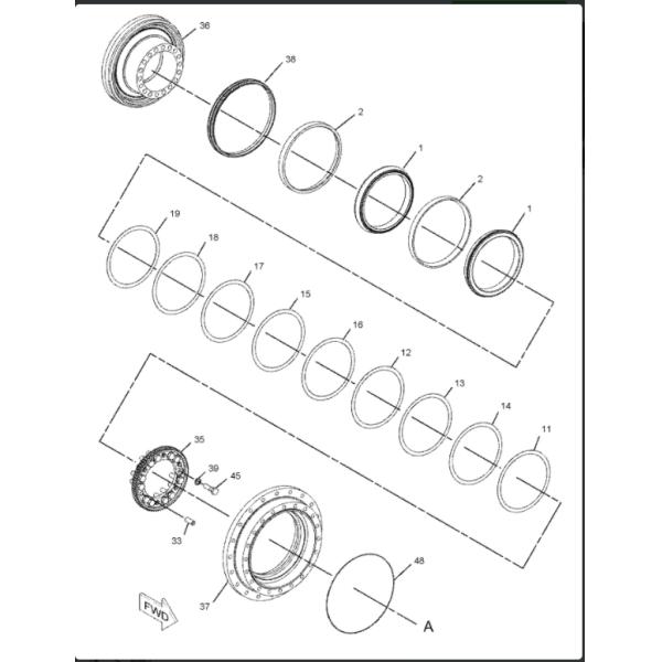 227-6045 3530499 3530528 Excavator Travel Gearbox For E345D E330D E345C E349D