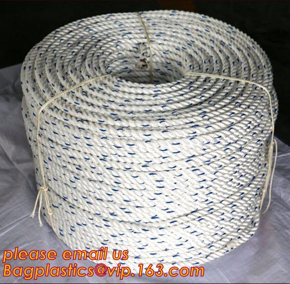 8mm polypropylene rope 8-ply mooring ship rope used ship rope, polypropylene rope, PET+PP rope