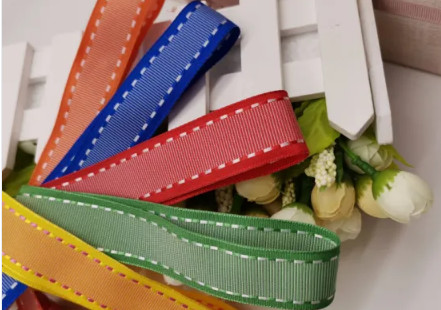 3/8" Width Stitched Grosgrain Ribbon With Nice Lively Appearance