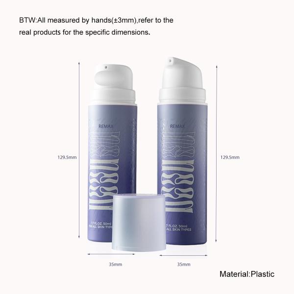 Refillable Pump 50ml Airless Bottle Cosmetic Packaging Plastic