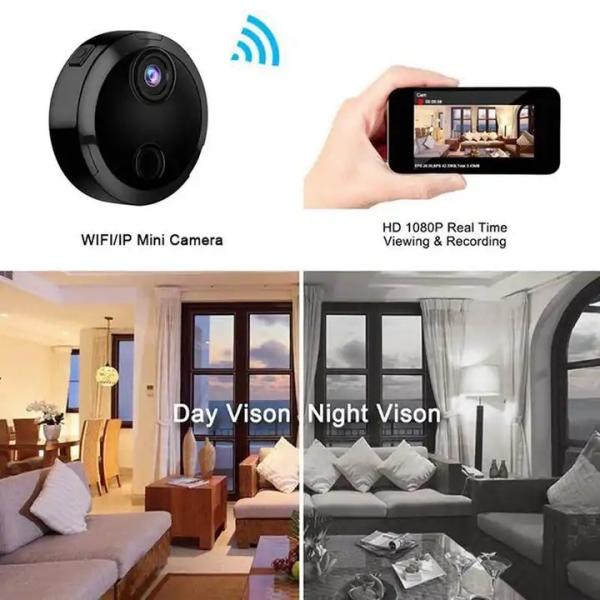 1080P HD Indoor Mini WiFi Security Camera Portable Body Worn TF Card