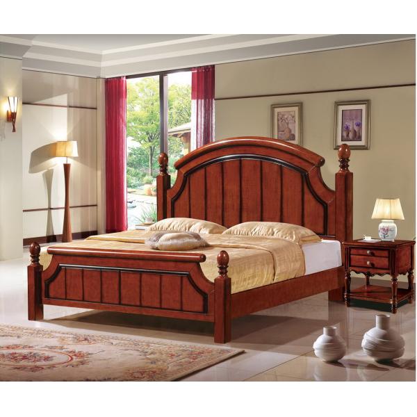 Tall headboard 0/set Walnut painting Rubber Wood Bedroom Furniture set in Pine bedboard