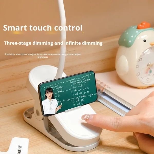 LED Charging Desk Lamp with Touch Dimming Adjustable Desk Lamp for Office Desk Bed Head Reading Lamp