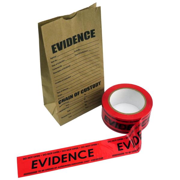 Crime Scene Red Evidence Box Sealing Tape Evidence Box Sealing Tape Packaged In An Evidence Bag
