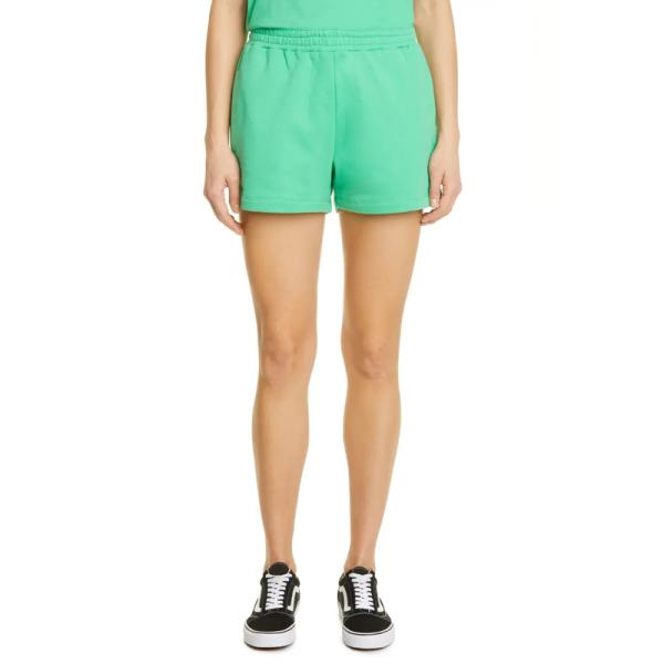 Wholesale Quick Dry Green Elastic Waist Running Biker Women Shorts with Pocket