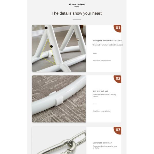 Rattan Furniture Garden Hanging Egg Swing Chair 2 Person With Q195 Carbon Steel Frame