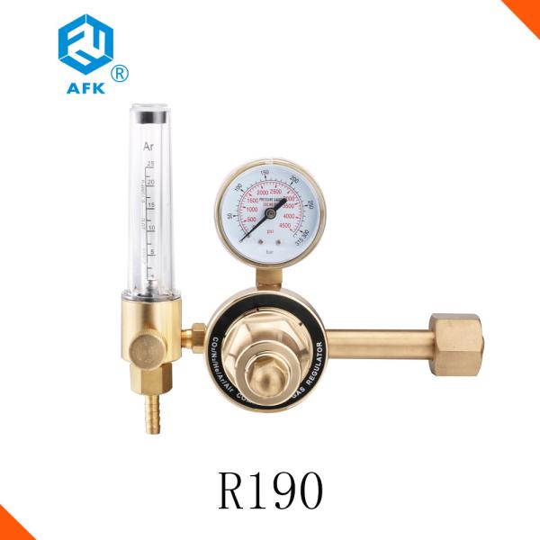 R190 Brass Pressure Regulator With Argon Flowmeter Inlet Connection G5/8