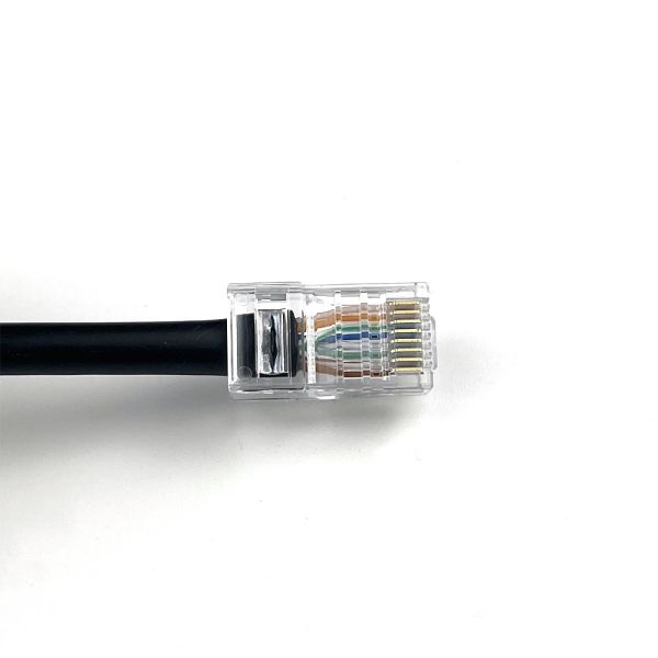 Custom RJ45 Connector Cat6e Ethernet Cable with Gold-Plated Contacts and Bare Copper Conductors
