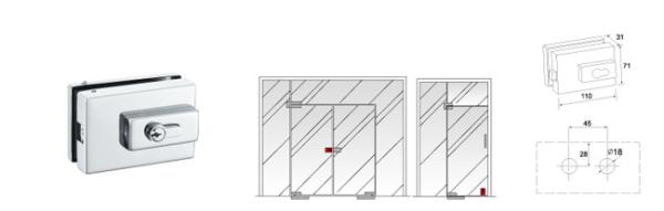 Glass Patch Fitting A-060, Material aluminium, steel, stainless steel, finishing satin, mirror