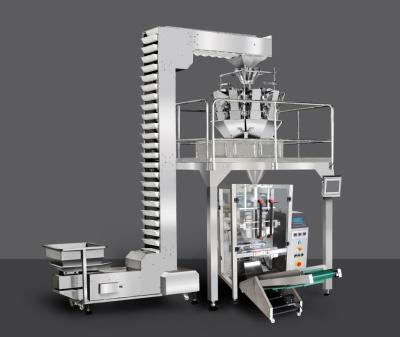 Máquina de embalagem vertical do selo da suficiência do formulário da galinha do camarão da bola de peixes da máquina de empacotamento do pesador de Multihead da cabeça da posta 10