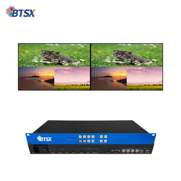 Contrôleur de mur d'images HDMI pour salles de conférence universitaires avec 4 ports d'entrée HDMI 2.0