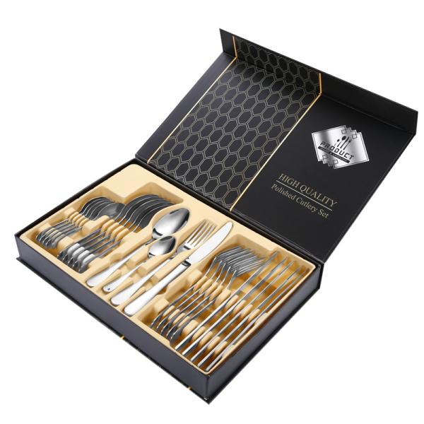 Modern Design Party Occasion Giftbox Knife Fork Spoon Set for Western Dinner