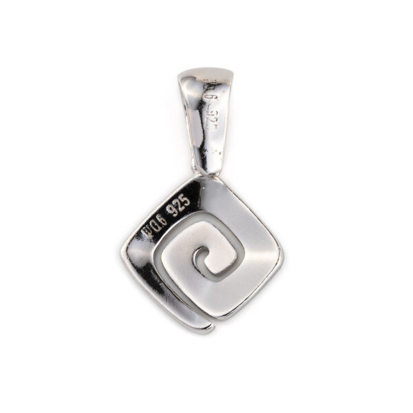 925  With Sterling Silver Greek  Key    Meander  Spiral Opal  Pendant Womens  Created Rainbow Opal Cocktail  Pendant