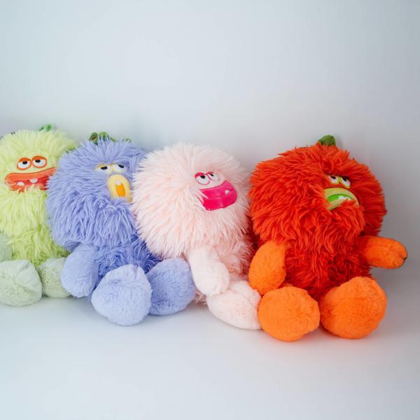 Multi Colored Fruit Monster Plush Toy With Sausage Mouth Customizable Shape