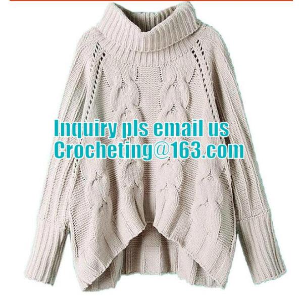 Gray Long Sleeve Turtleneck Pullover Women Fall Winter Warm New Design Loose Casual Cable Knitted Sweater