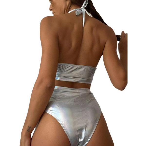 металла купальных костюмов Waisted 2 частей купальные костюмы высокого роскошного двухкусочные сексуальные