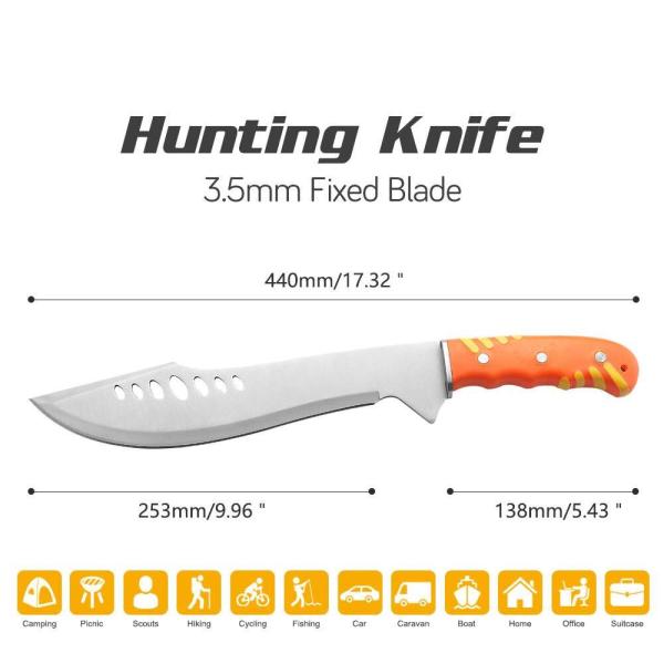 Polish Hunting Knife 44cm 3.5mm High Carbon Machete Plastic Handle Piercing